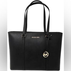 Michael Kors Black Leather Tote Bag